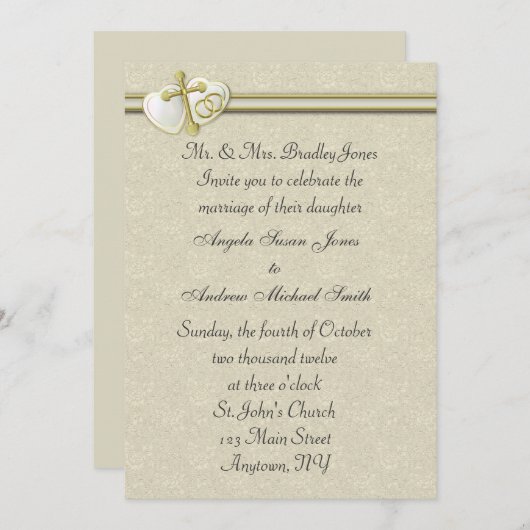 Faire-part de mariage chrétien (Devant / Derrière)