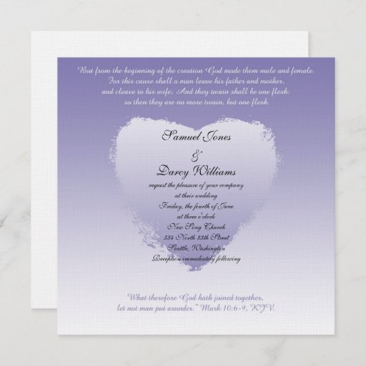 Faire-part de mariage chrétien (Devant / Derrière)