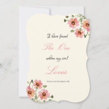 Faire-part de mariage chrétien à l'aquarelle botan