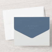 Faire-part de mariage chrétien bleu Croix Monogram (Verso)