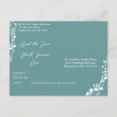 Faire-part de mariage chrétien bleu sarcelle (Dos)