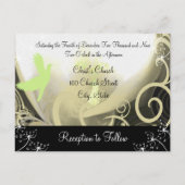 Faire-part de mariage chrétien Cala Lily verte (Dos)