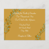 Faire-part de mariage chrétien Carmel et bleu (Dos)