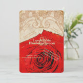 Faire-part de mariage chrétien de cru de rose (Debout devant)