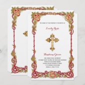 Faire-part de mariage chrétien de la Croix-Rose Vi (Devant / Derrière)