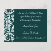 Faire-part de mariage chrétien Deep Teal (Devant)