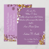 Faire-part de mariage chrétien Élégance Violette (Devant / Derrière)