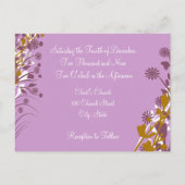 Faire-part de mariage chrétien Élégance Violette (Dos)