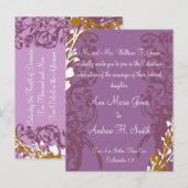 Faire-part de mariage chrétien Élégance Violette (Devant / Derrière)