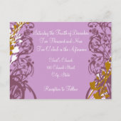 Faire-part de mariage chrétien Élégance Violette (Dos)