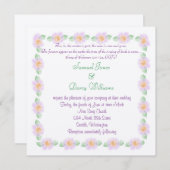 Faire-part de mariage chrétien - fleurs violettes (Devant / Derrière)