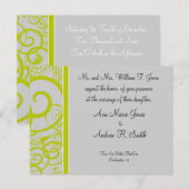 Faire-part de mariage chrétien Lime & Un peu de po (Devant / Derrière)