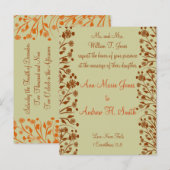 Faire-part de mariage chrétien orange et marron (Devant / Derrière)