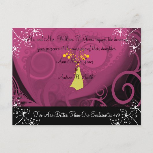 Faire-part de mariage chrétien Plum Cala Lily (Devant)