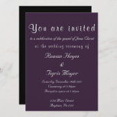 Faire-part de mariage chrétien simple (Devant / Derrière)