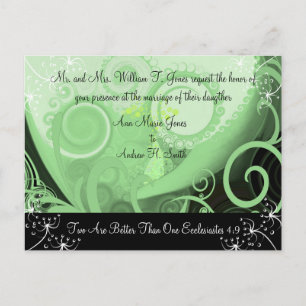 Faire-part de mariage chrétien vert Cala Lily