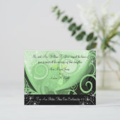 Faire-part de mariage chrétien vert Cala Lily (Debout devant)