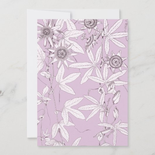 Faire-part de mariage chrétienne botanique pourpre (Dos)