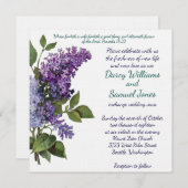 Faire-part de mariage chrétienne - Lilacs Vintages (Devant / Derrière)