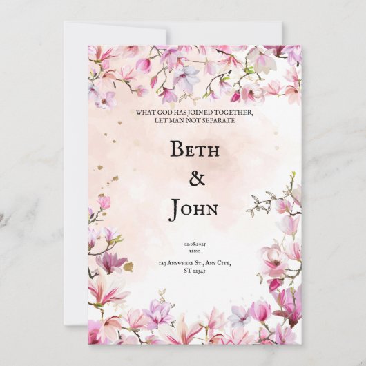 Faire-part de mariage chrétienne personnalisée (Devant)