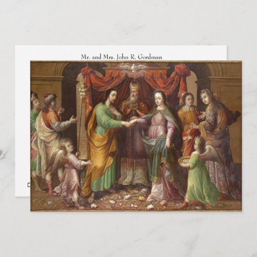 Faire-part de mariage chrétienne traditionnelle (Devant / Derrière)