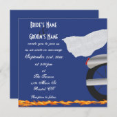 Faire-part de mariage Chrome et Lace Biker (Devant / Derrière)