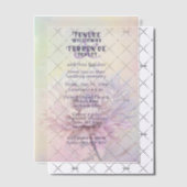 Faire-part de mariage chrysanthème rose violet (Décalage (Invitation))