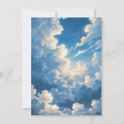 Faire-part de mariage ciel bleu paradisiaque (Dos)