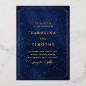 Faire-part de mariage Ciel de nuit céleste (Recto)