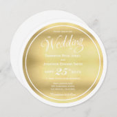 Faire-part de mariage circulaire Faux Gold Foil (Devant / Derrière)