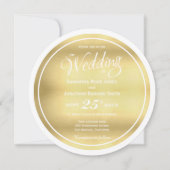 Faire-part de mariage circulaire Faux Gold Foil (Devant)