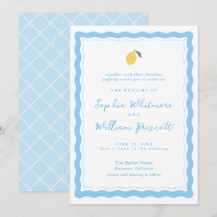 Faire-part de mariage Citron Bleu Côtiers Amalfi