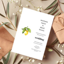 Faire-part de mariage citron jaune
