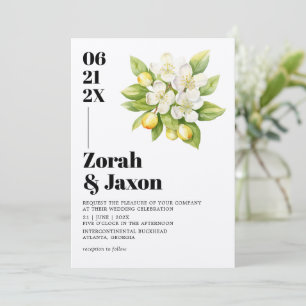 Faire-part de mariage Citron Magnolia