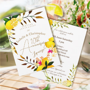Faire-part de mariage Citron Squeeze 10e anniversa
