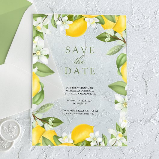 Faire-part de mariage Citron verger Citrus Save th