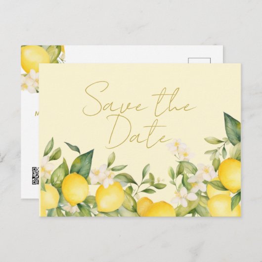Faire-part de mariage citrons Save The Date (Devant / Derrière)