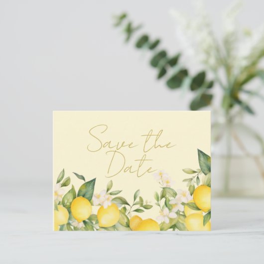Faire-part de mariage citrons Save The Date (Debout devant)