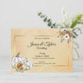 Faire-part de mariage Citrouille Blanche Automnal  (Debout devant)