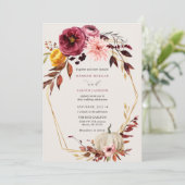 Faire-part de mariage Citrouille floral (Debout devant)