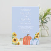 Faire-part de mariage citrouilles et tournesols (Debout devant)