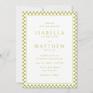 Faire-part de mariage Citrus Checker Frame