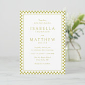Faire-part de mariage Citrus Checker Frame (Debout devant)