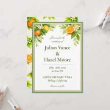 Faire-part de mariage Citrus Garden Orange & Lemon
