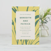 Faire-part de mariage Citrus Pine Dessin Botanique (Debout devant)