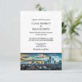 Faire-part de mariage Cityscape de Boston Ma Skyli (Debout devant)