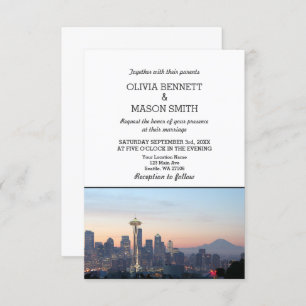 Faire-part de mariage Cityscape de Seattle Wa