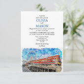 Faire-part de mariage Cityscape de Seattle Wa Skyl (Debout devant)