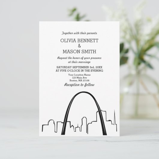 Faire-part de mariage Cityscape St Louis Skyline (Debout devant)