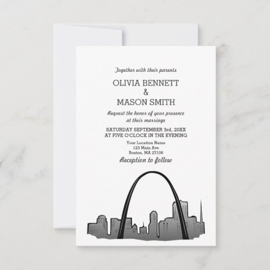 Faire-part de mariage Cityscape St Louis Skyline (Devant)